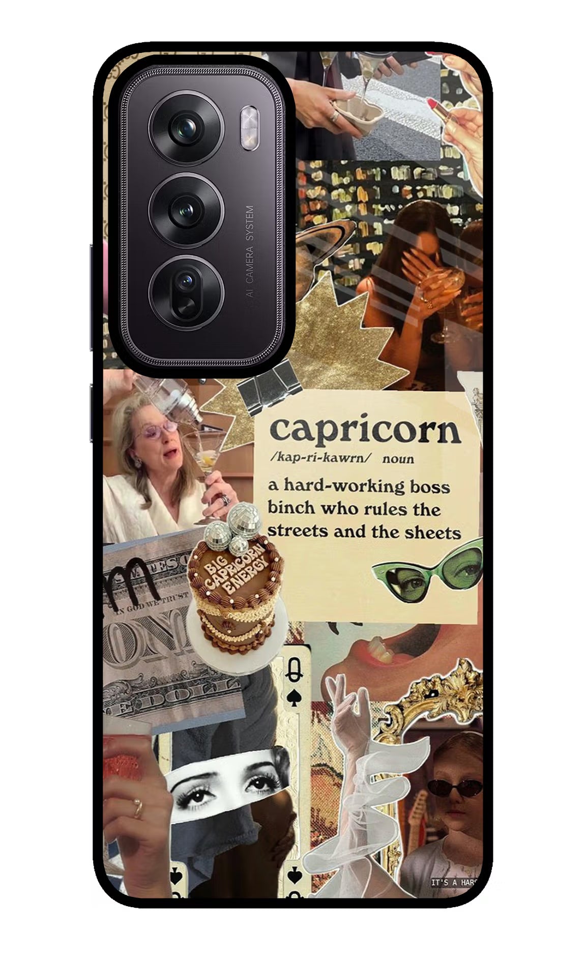 Capricorn Zodiac Oppo Reno12 Pro 5G Glass Case Back Cover by Casekaro