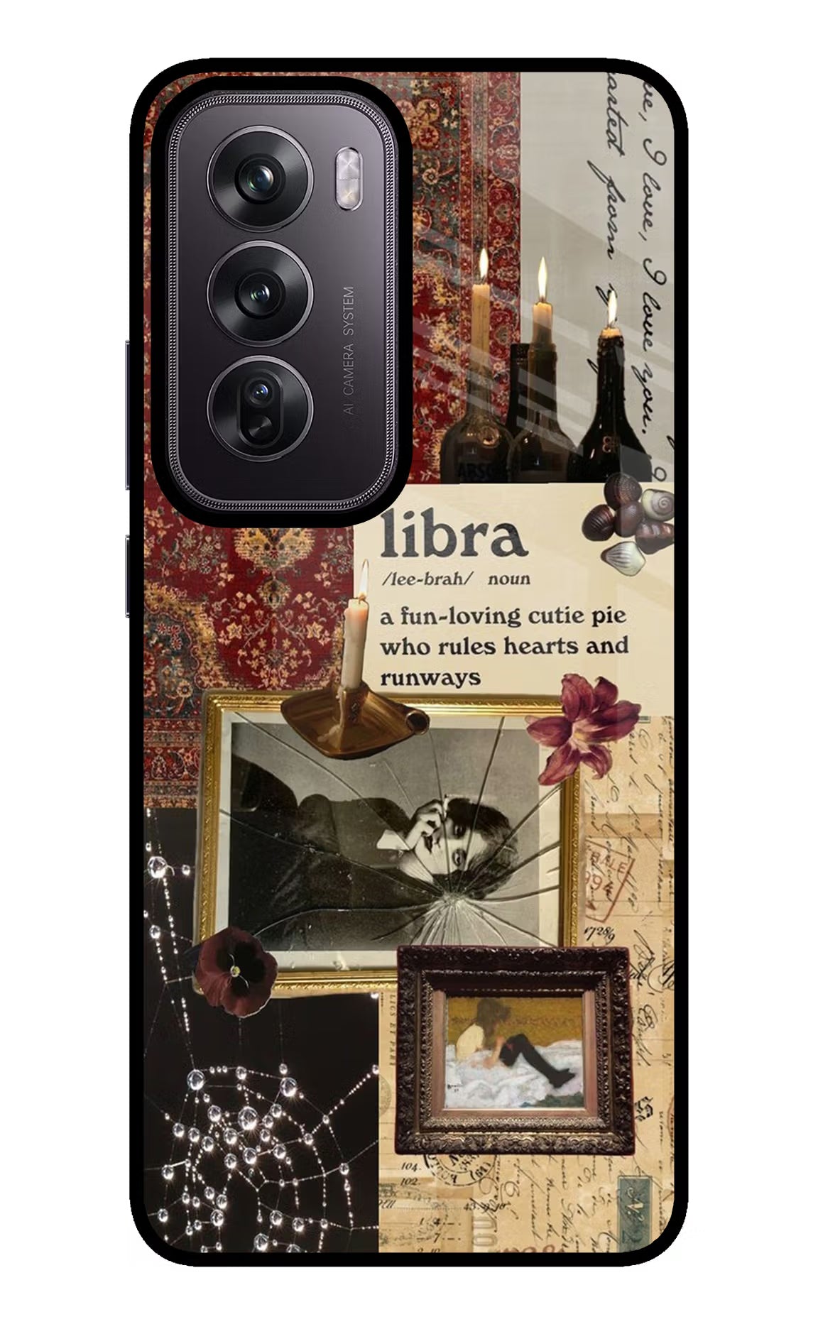 Libra Zodiac Oppo Reno12 Pro 5G Glass Case Back Cover by Casekaro