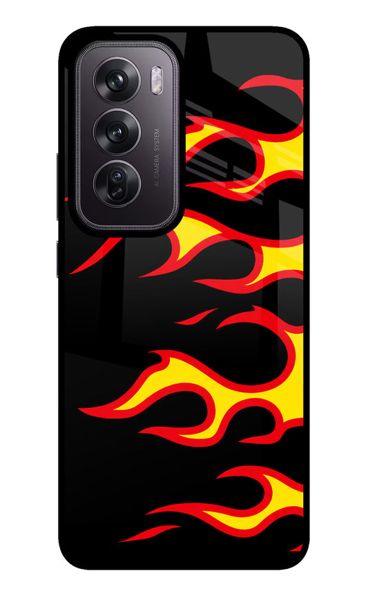 Side Sweep Flames Oppo Reno12 Pro 5G Glass Case