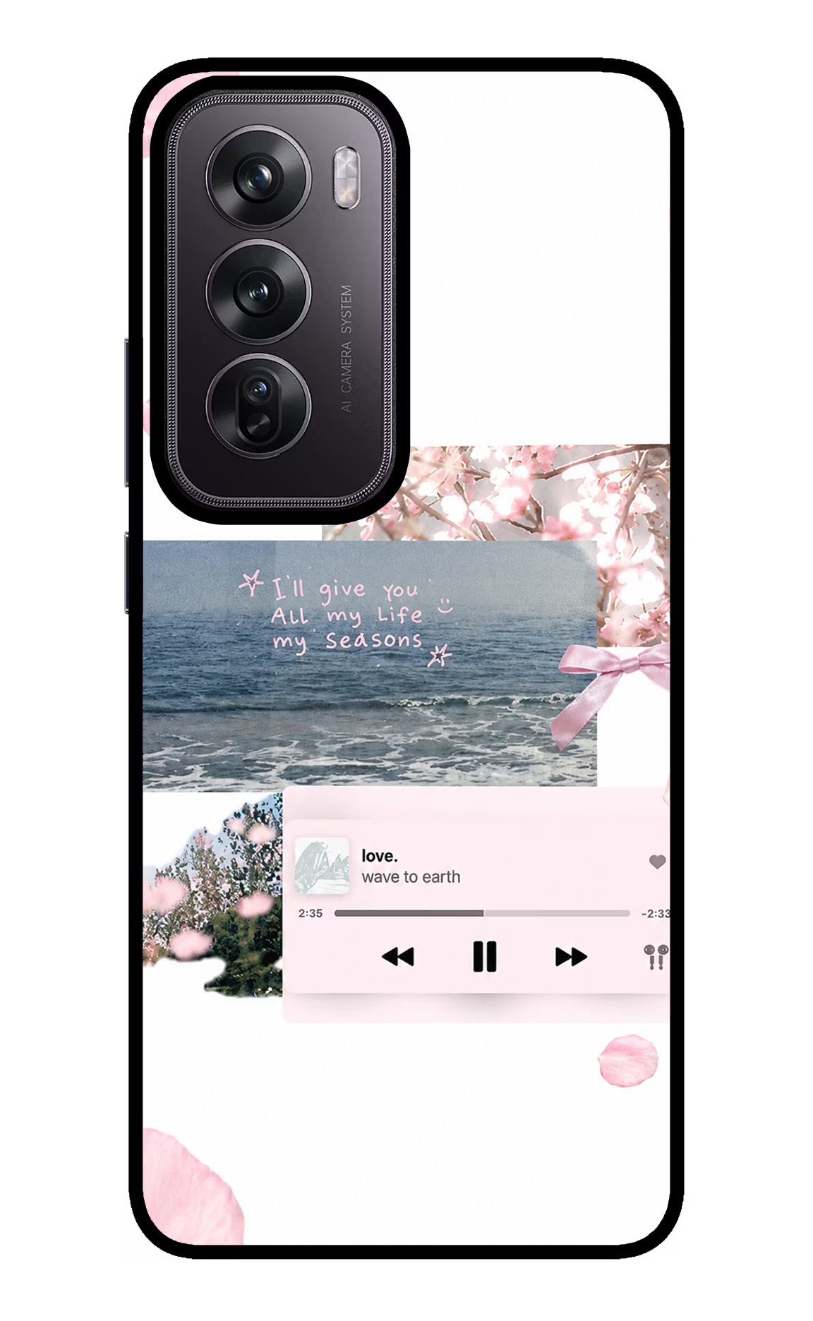 Wave to earth Oppo Reno12 Pro 5G Glass Case Back Cover by Casekaro