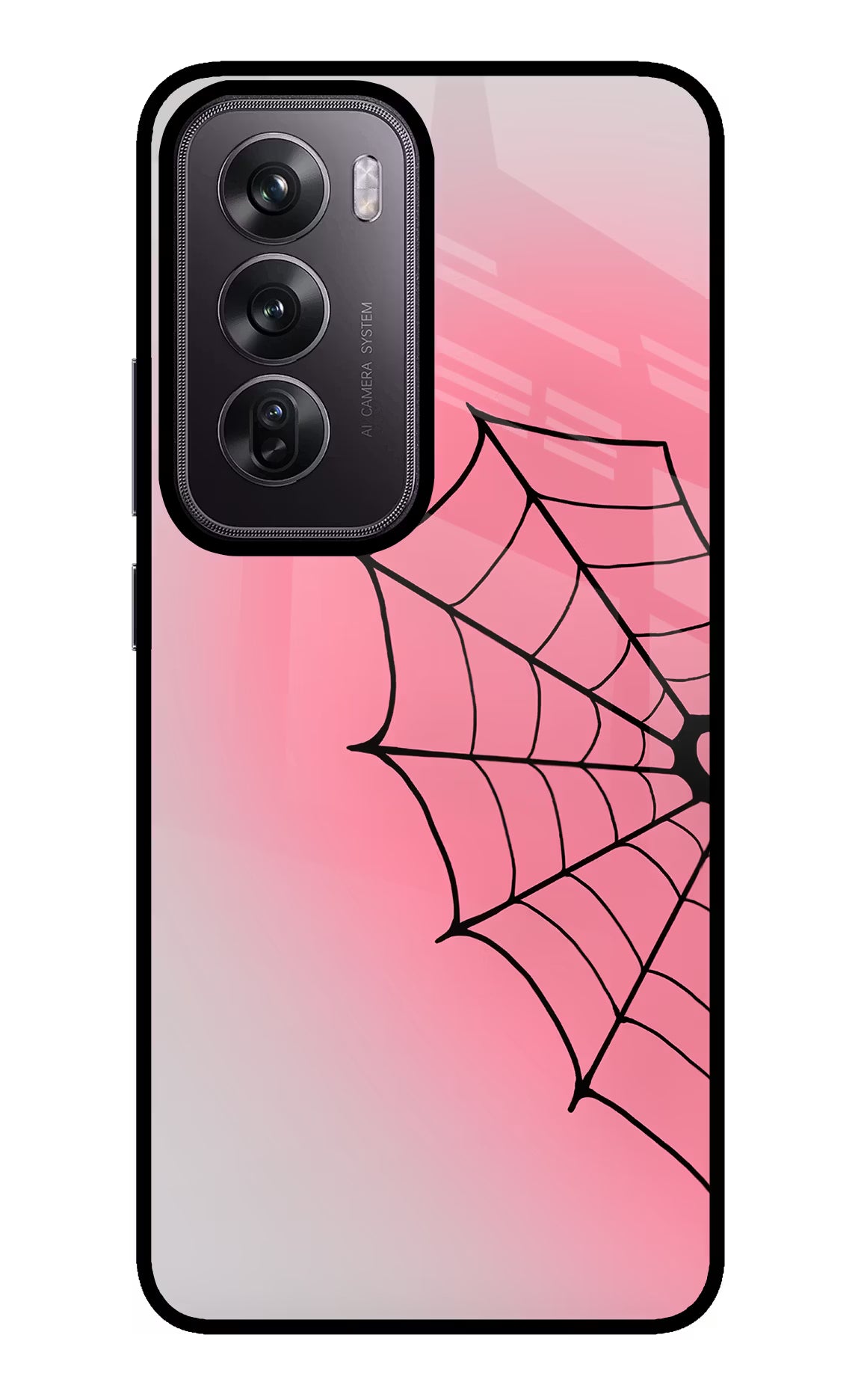 Pink Web Oppo Reno12 Pro 5G Glass Case