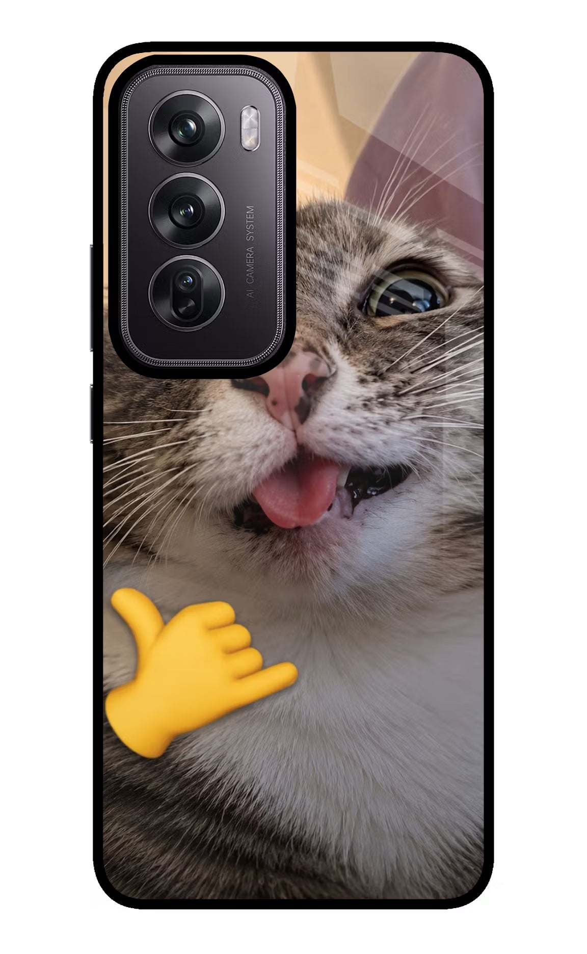 Silly Cat Call Oppo Reno12 Pro 5G Glass Case