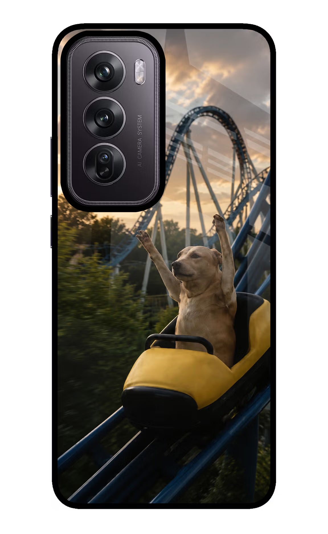 Rollercoaster Dog Oppo Reno12 Pro 5G Glass Case