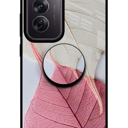 White Pink Leaf Oppo Reno12 Pro 5G Pop Case by Casekaro