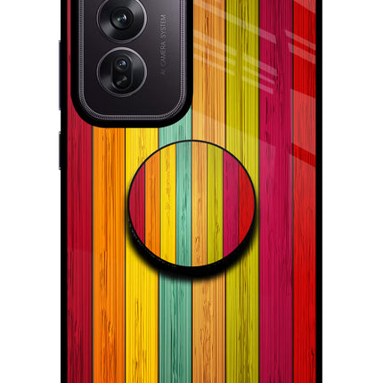 Multicolor Wooden Oppo Reno12 Pro 5G Pop Case by Casekaro