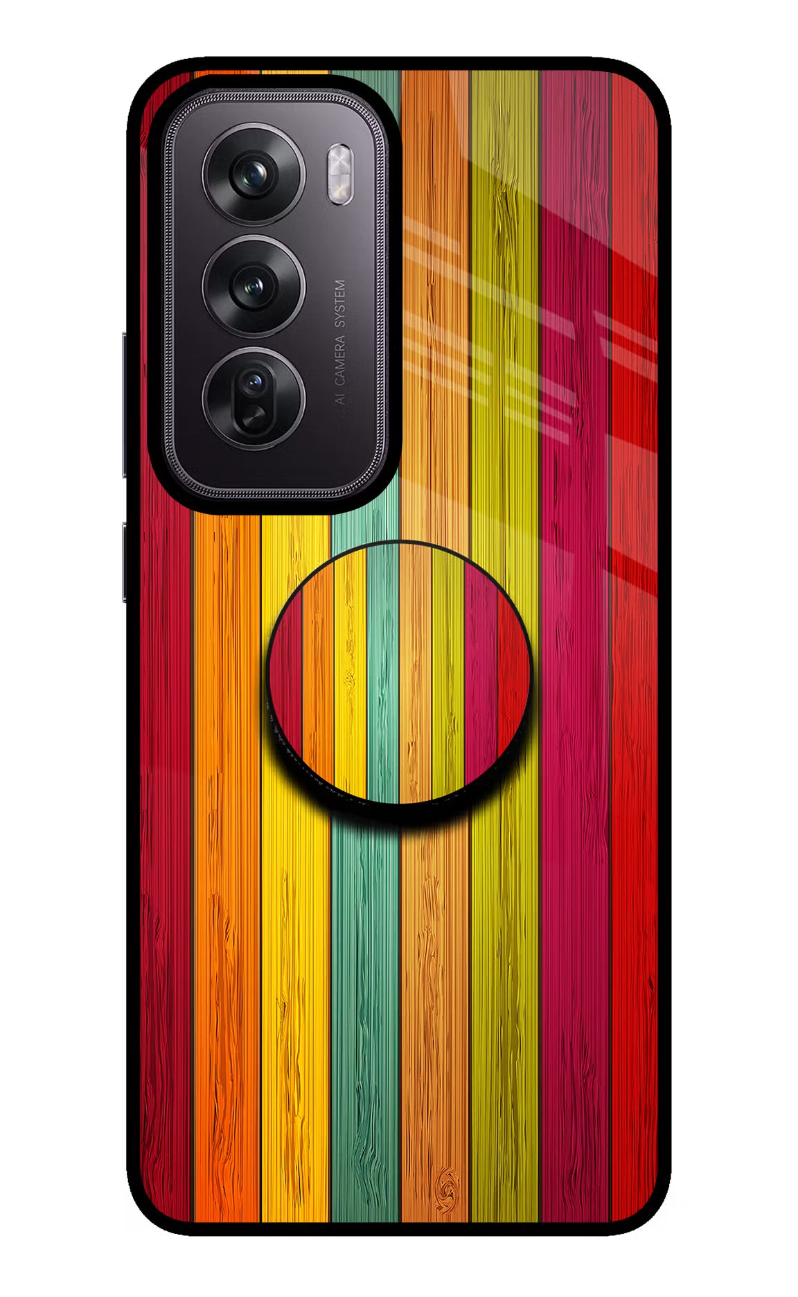 Multicolor Wooden Oppo Reno12 Pro 5G Pop Case by Casekaro