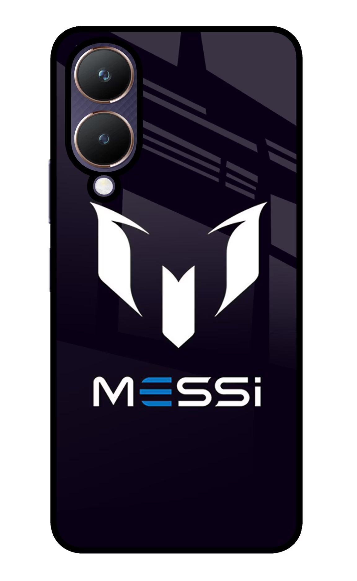 Messi Logo Vivo Y28 5G Glass Case Back Cover by Casekaro