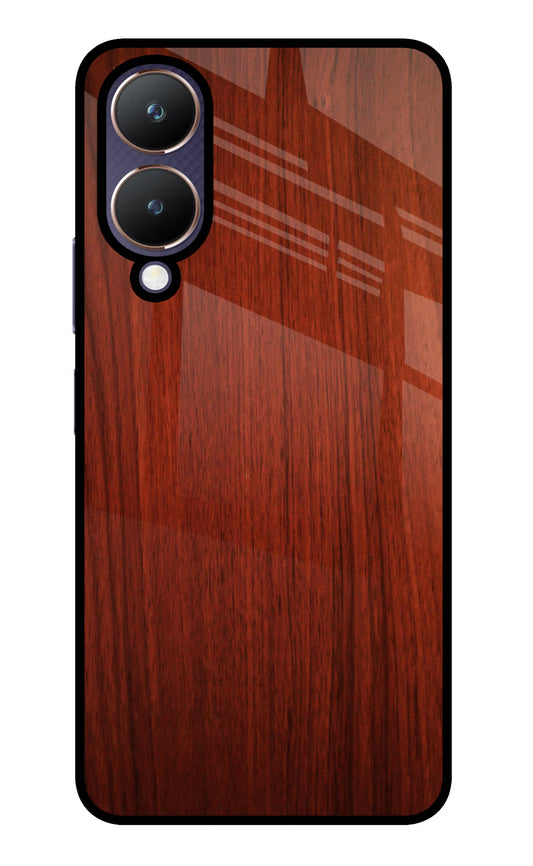 Wooden Plain Pattern Vivo Y28 5G Glass Case