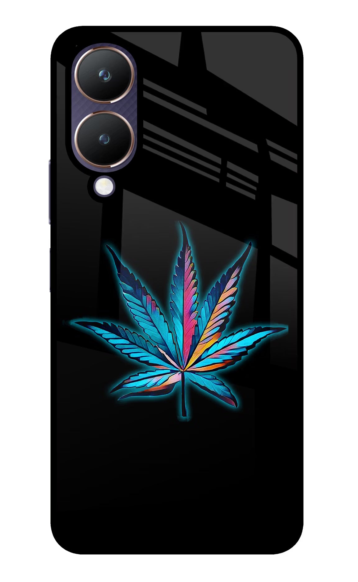 Weed Vivo Y28 5G Glass Case Back Cover by Casekaro
