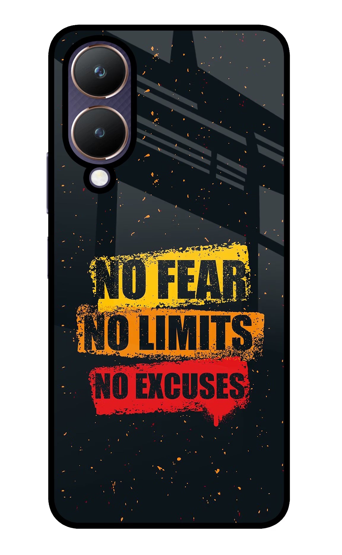 No Fear No Limits No Excuse Vivo Y28 5G Glass Case Back Cover by Casekaro