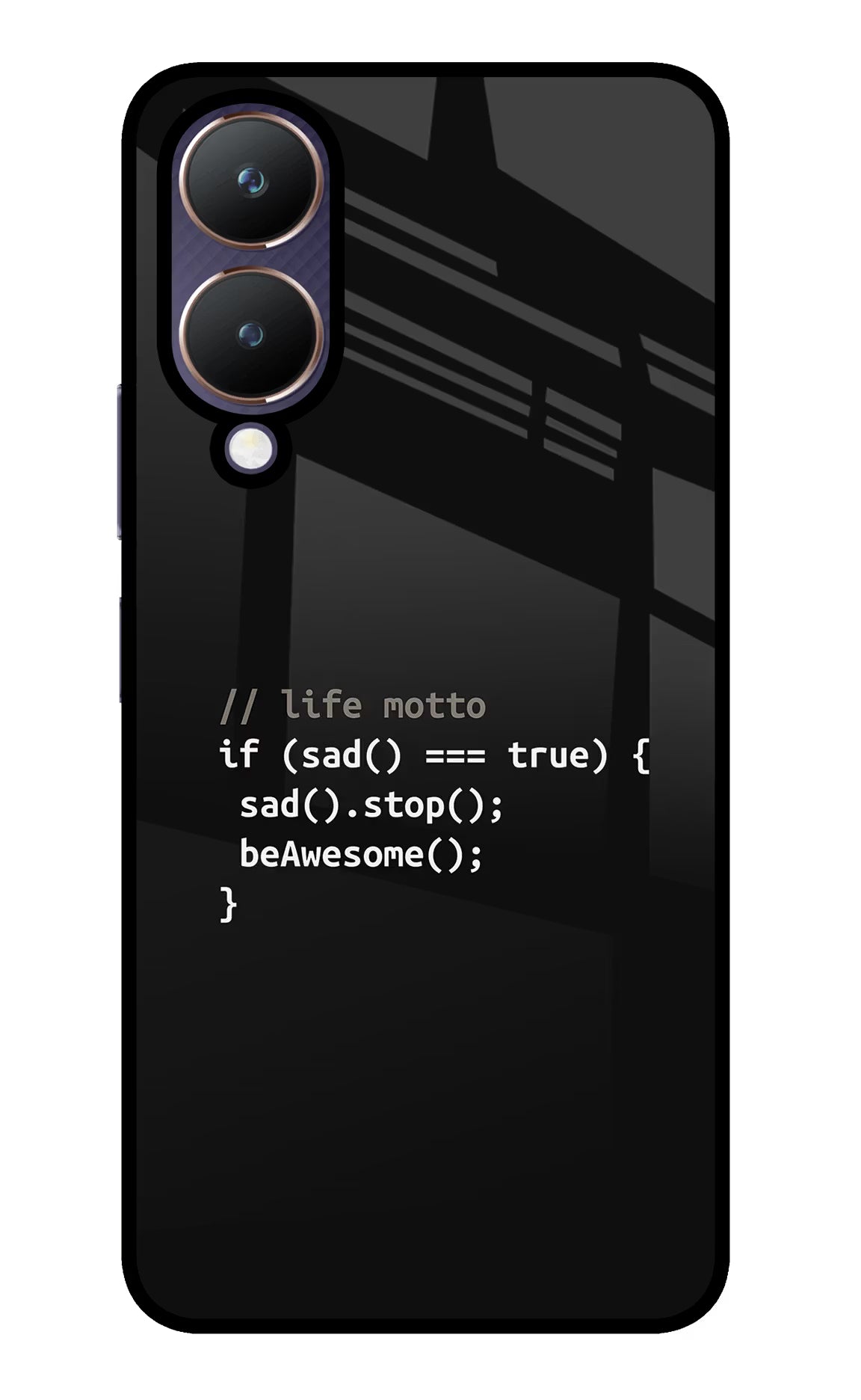 Life Motto Code Vivo Y28 5G Glass Case Back Cover by Casekaro