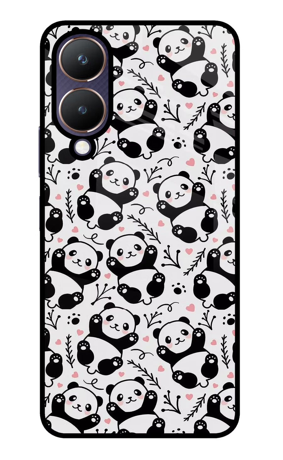 Cute Panda Vivo Y28 5G Back Cover, Glass case