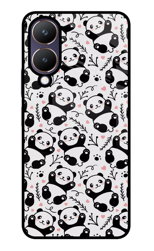 Cute Panda Vivo Y28 5G Glass Case