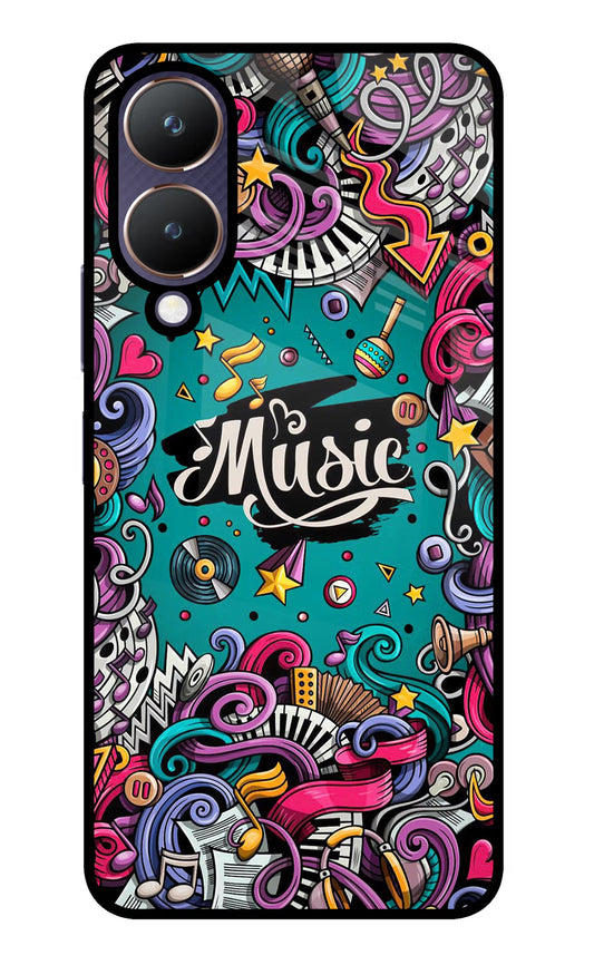 Music Graffiti Vivo Y28 5G Glass Case
