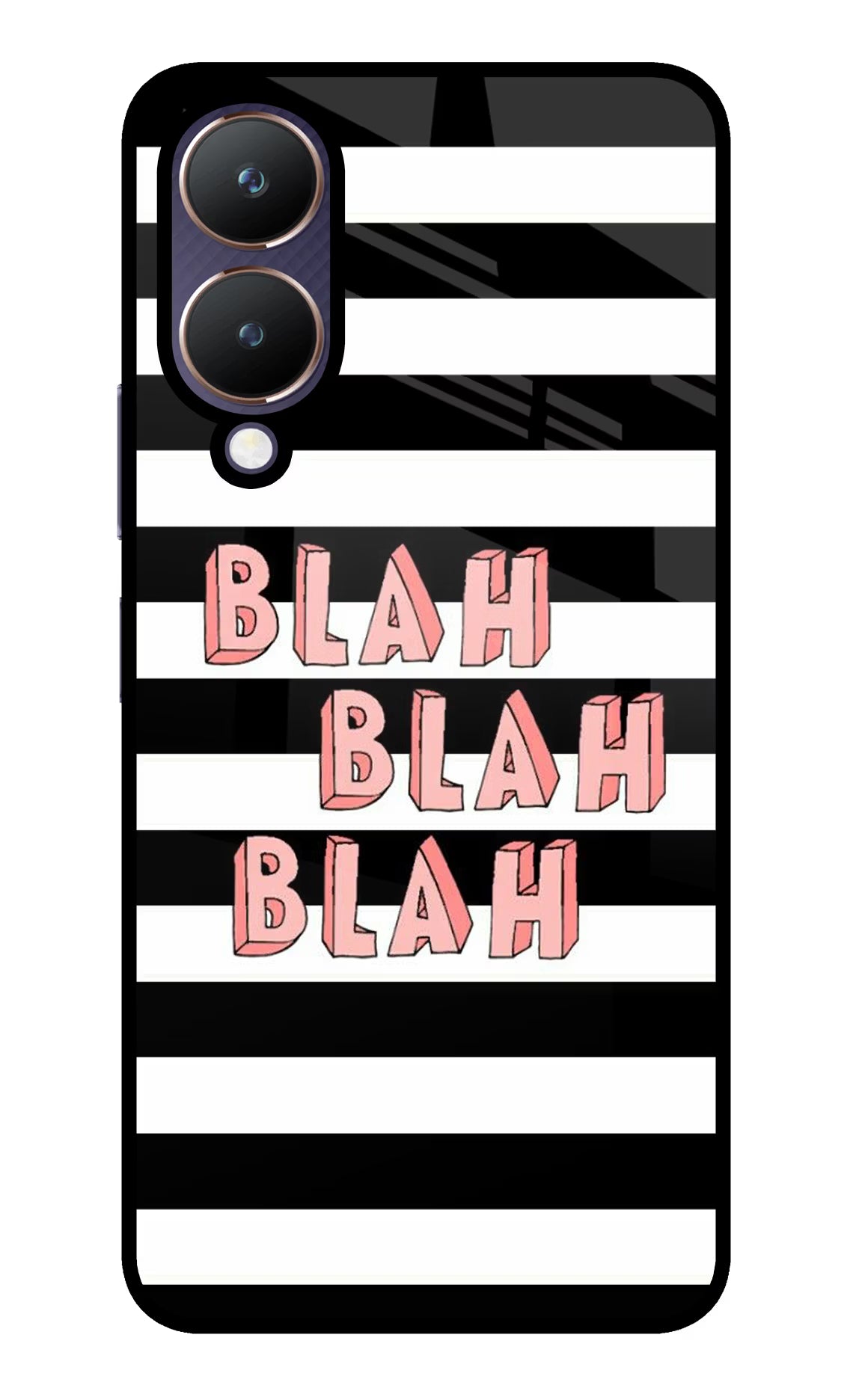 Blah Blah Blah Vivo Y28 5G Glass Case Back Cover by Casekaro