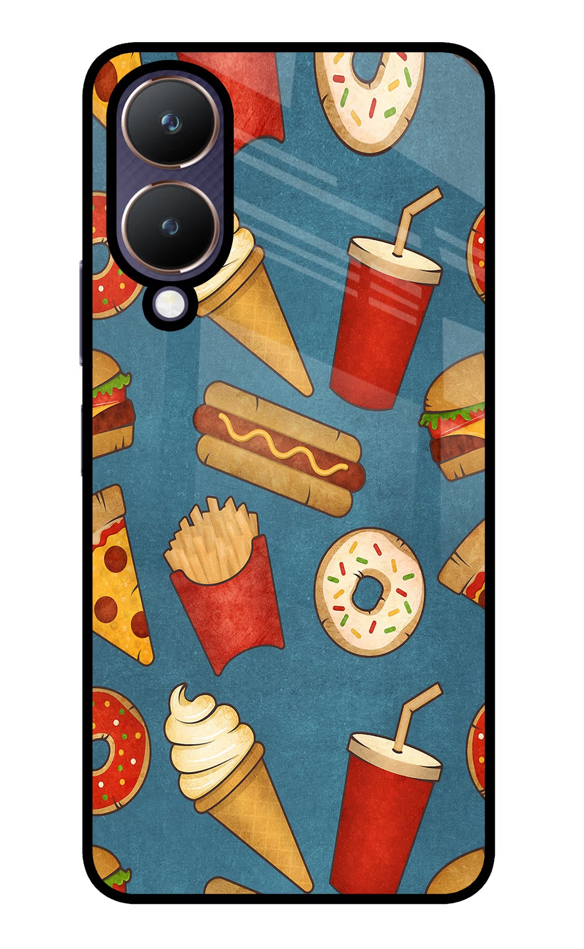 Foodie Vivo Y28 5G Glass Case Back Cover by Casekaro