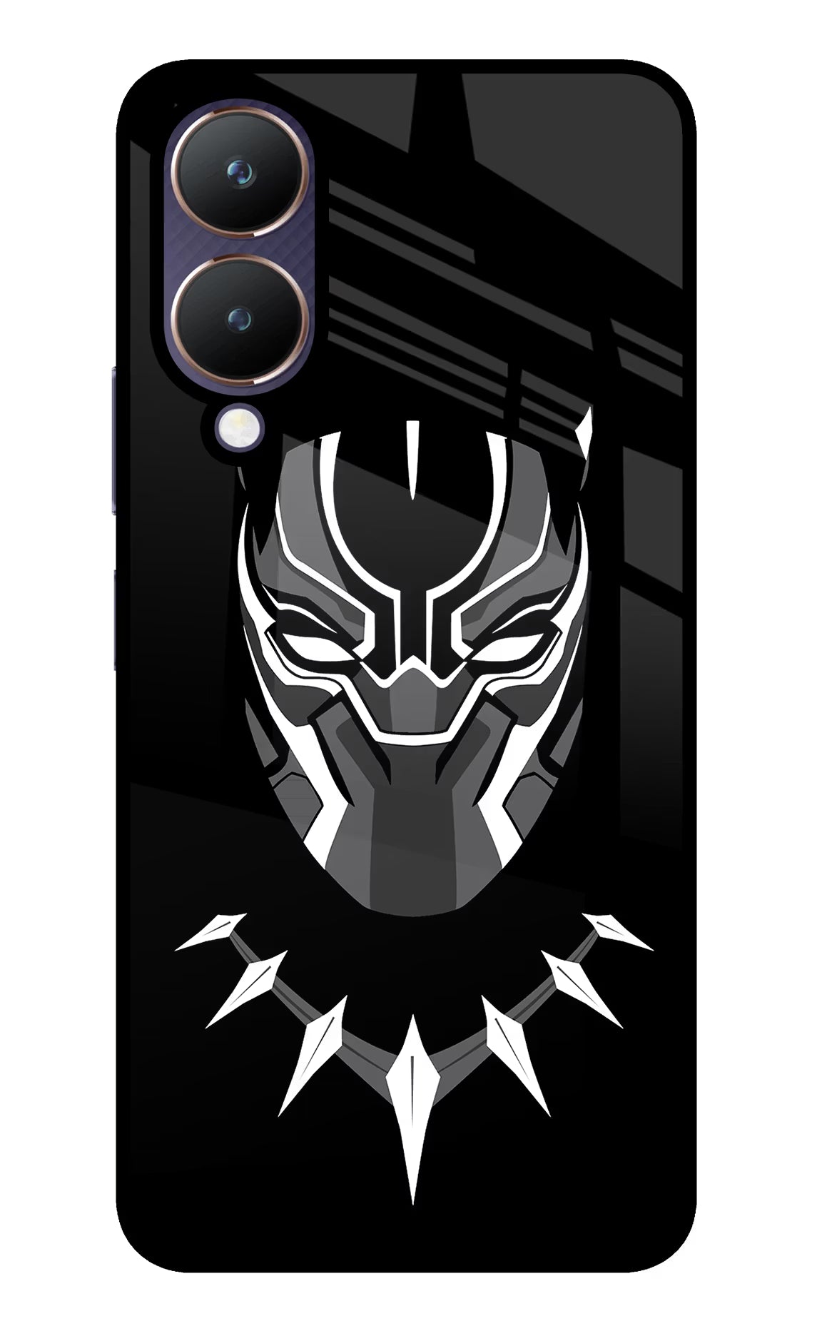 Black Panther Vivo Y28 5G Glass Case Back Cover by Casekaro