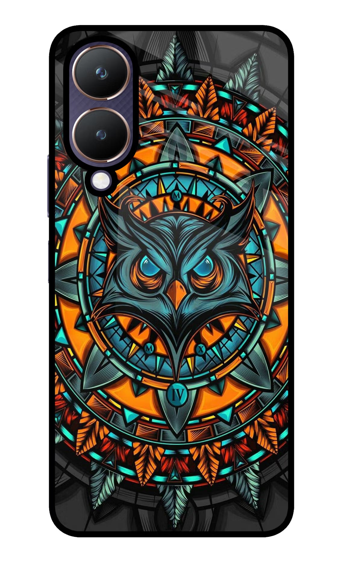Angry Owl Art Vivo Y28 5G Glass Case Back Cover by Casekaro