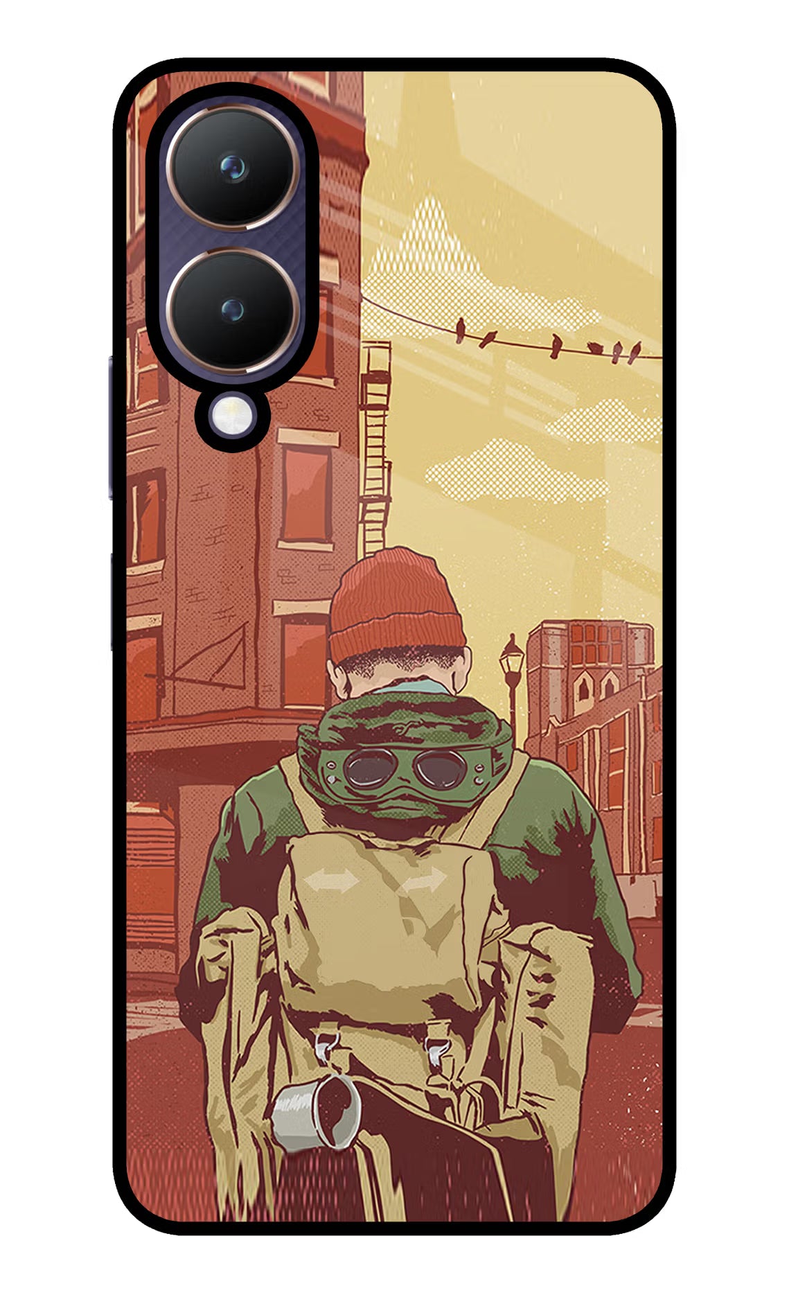 Adventurous Vivo Y28 5G Glass Case Back Cover by Casekaro