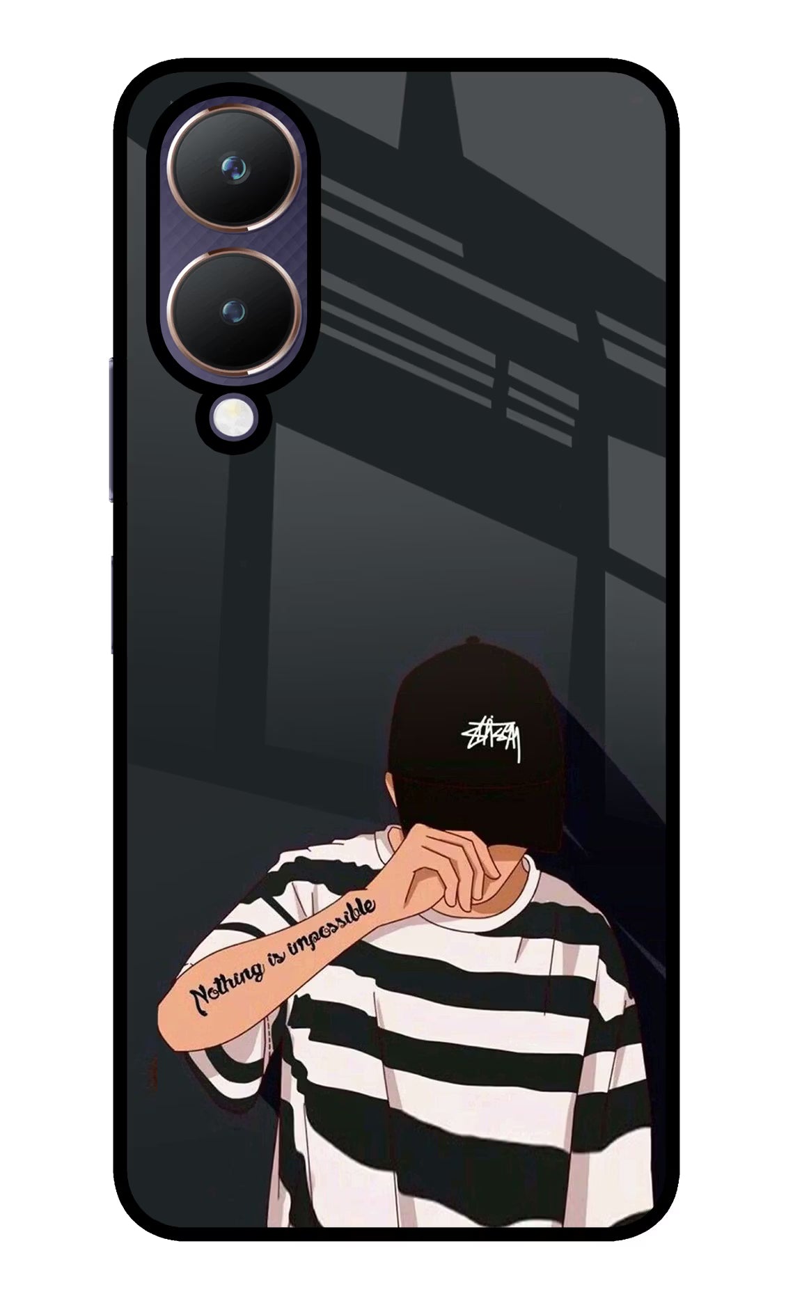 Aesthetic Boy Vivo Y28 5G Glass Case Back Cover by Casekaro