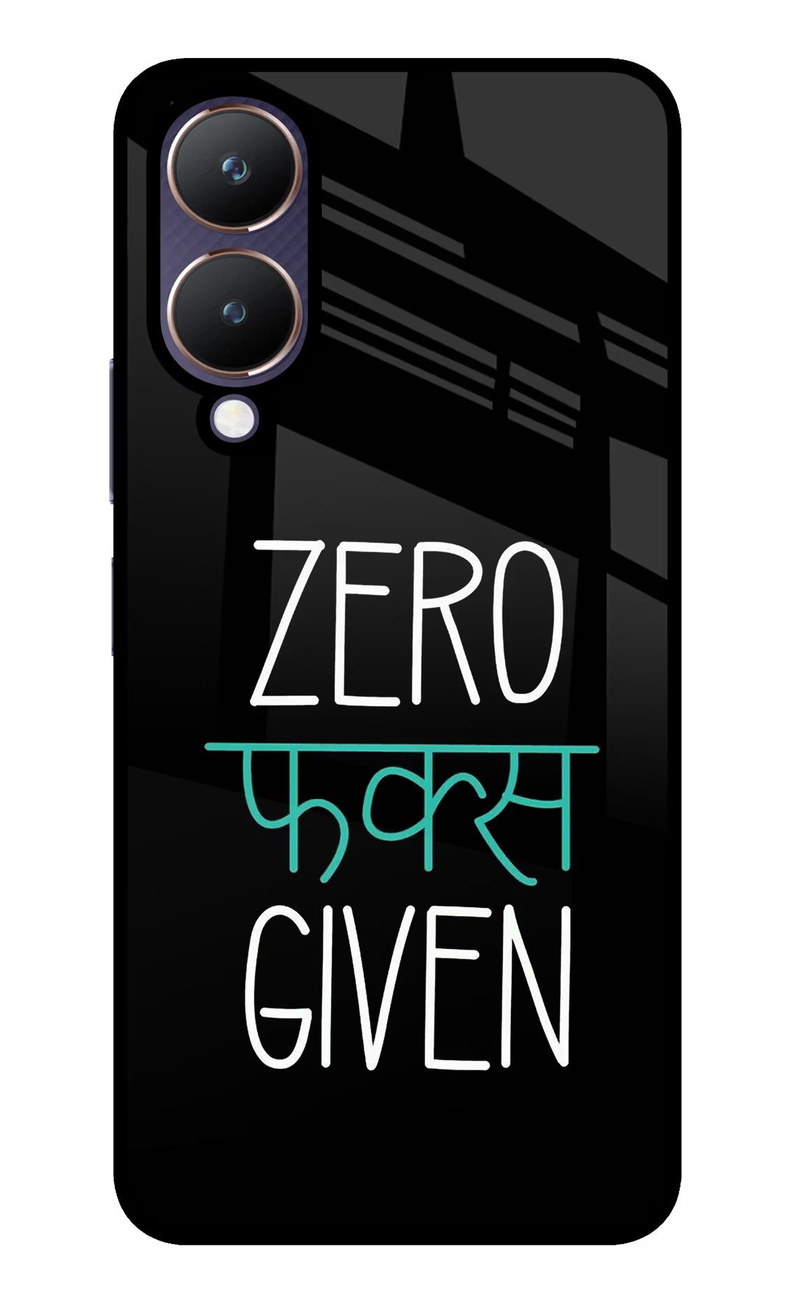 Zero Fucks Given Vivo Y28 5G Glass Case Back Cover by Casekaro