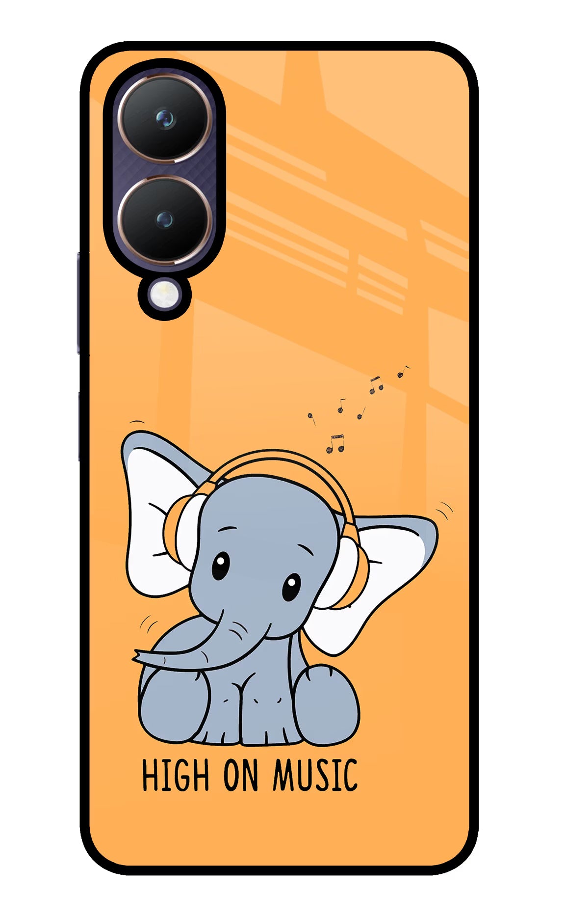 High On Music Vivo Y28 5G Glass Case Back Cover by Casekaro