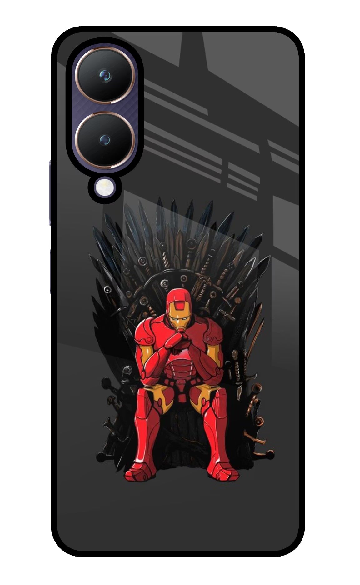 Ironman Throne Vivo Y28 5G Glass Case Back Cover by Casekaro