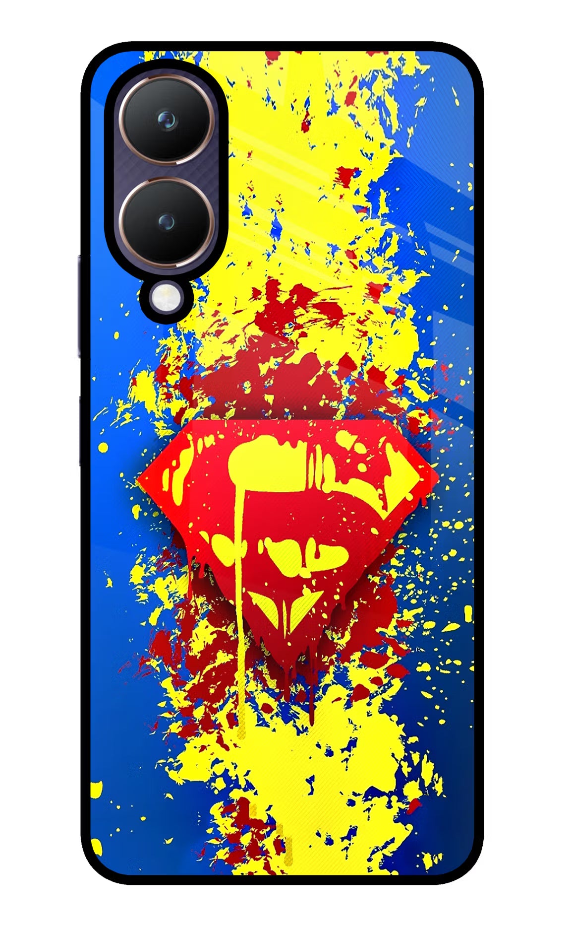 Superman logo Vivo Y28 5G Glass Case Back Cover by Casekaro