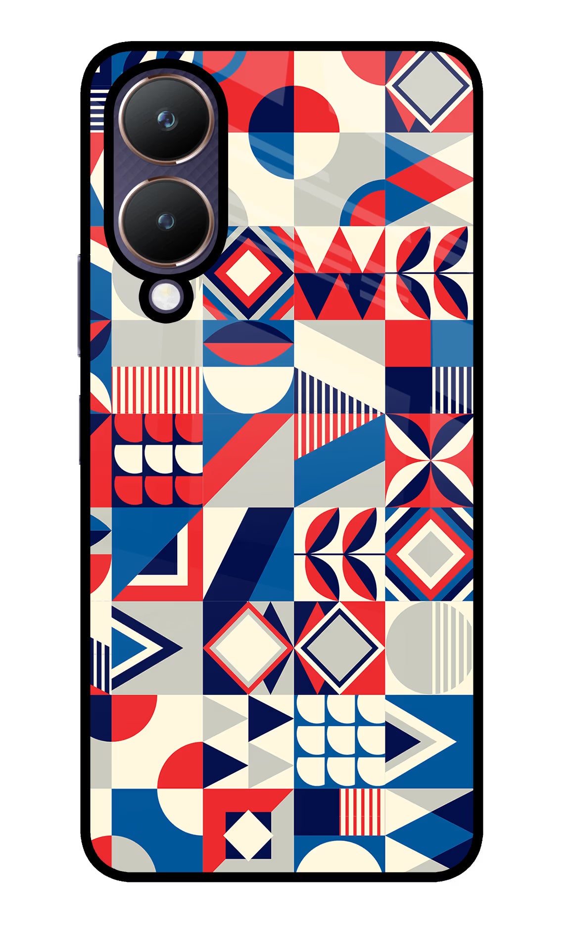 Colorful Pattern Vivo Y28 5G Glass Case Back Cover by Casekaro