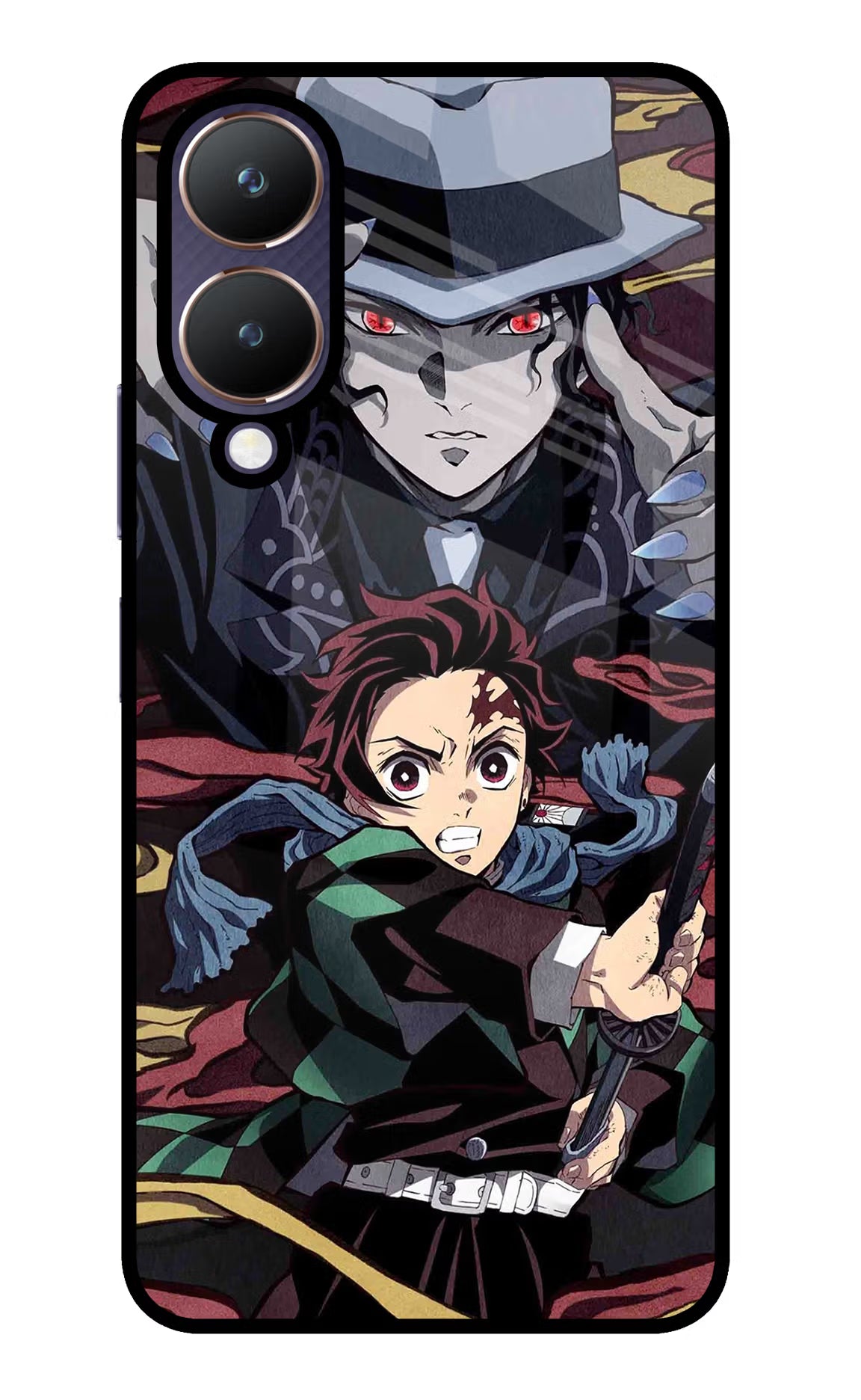 Demon Slayer Vivo Y28 5G Glass Case Back Cover by Casekaro