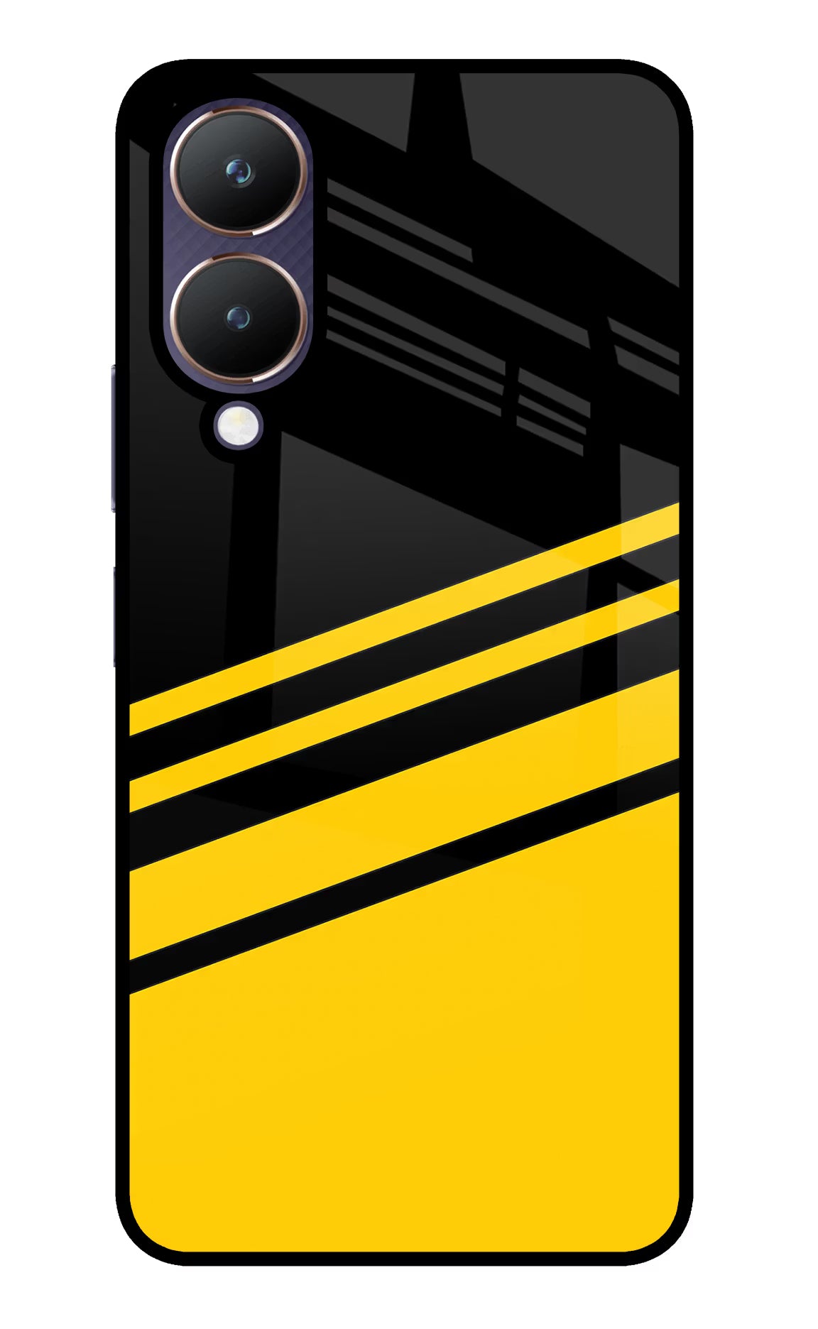 Yellow Shades Vivo Y28 5G Glass Case Back Cover by Casekaro