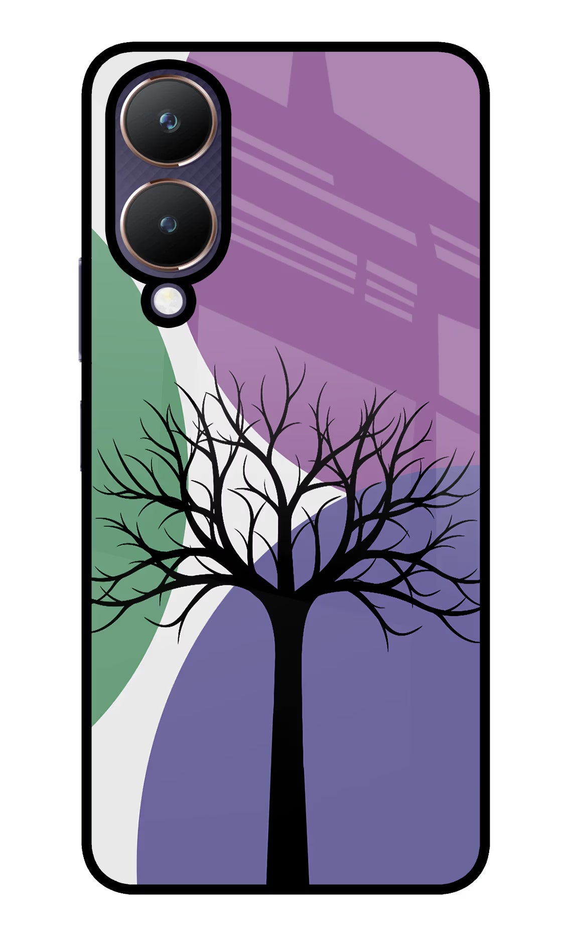 Tree Art Vivo Y28 5G Glass Case Back Cover by Casekaro
