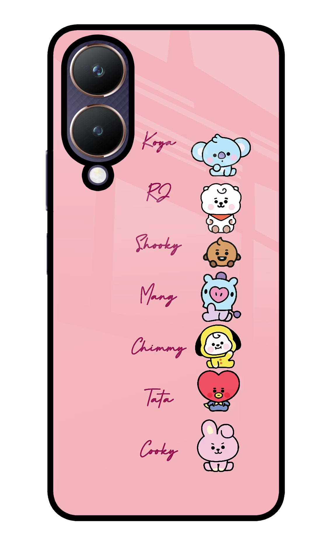 BTS names Vivo Y28 5G Glass Case Back Cover by Casekaro