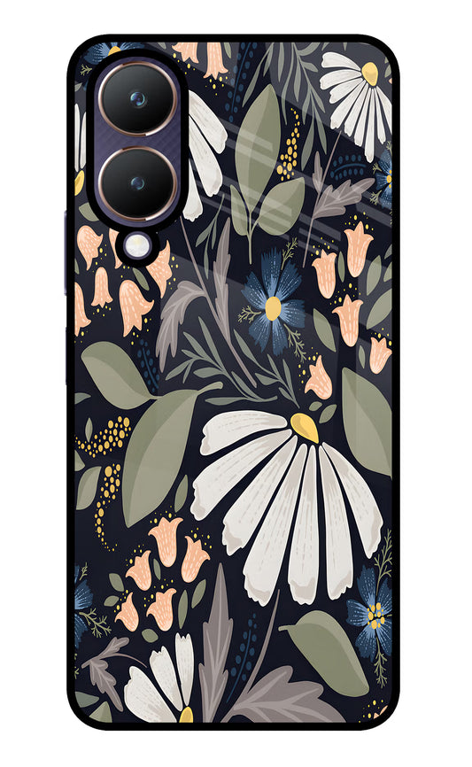 Flowers Art Vivo Y28 5G Glass Case