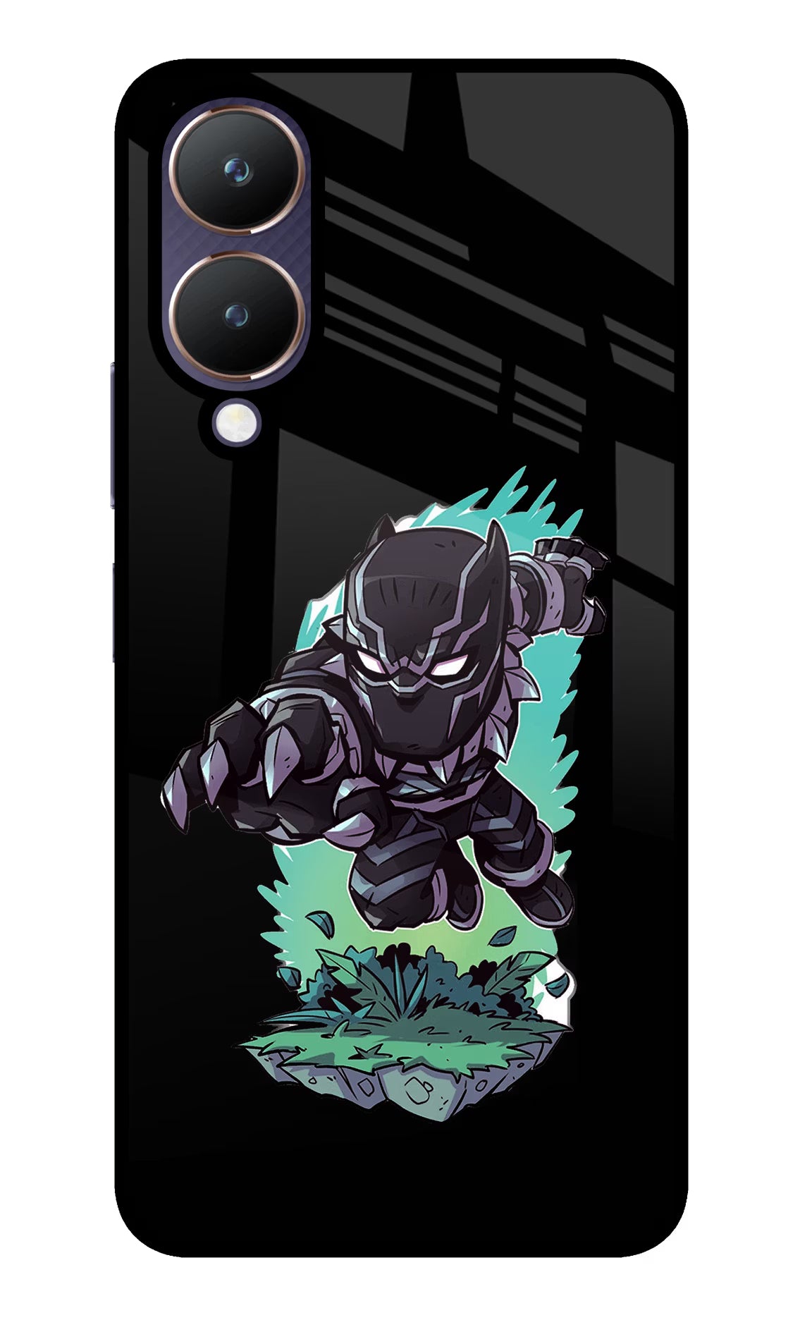 Black Panther Vivo Y28 5G Glass Case Back Cover by Casekaro