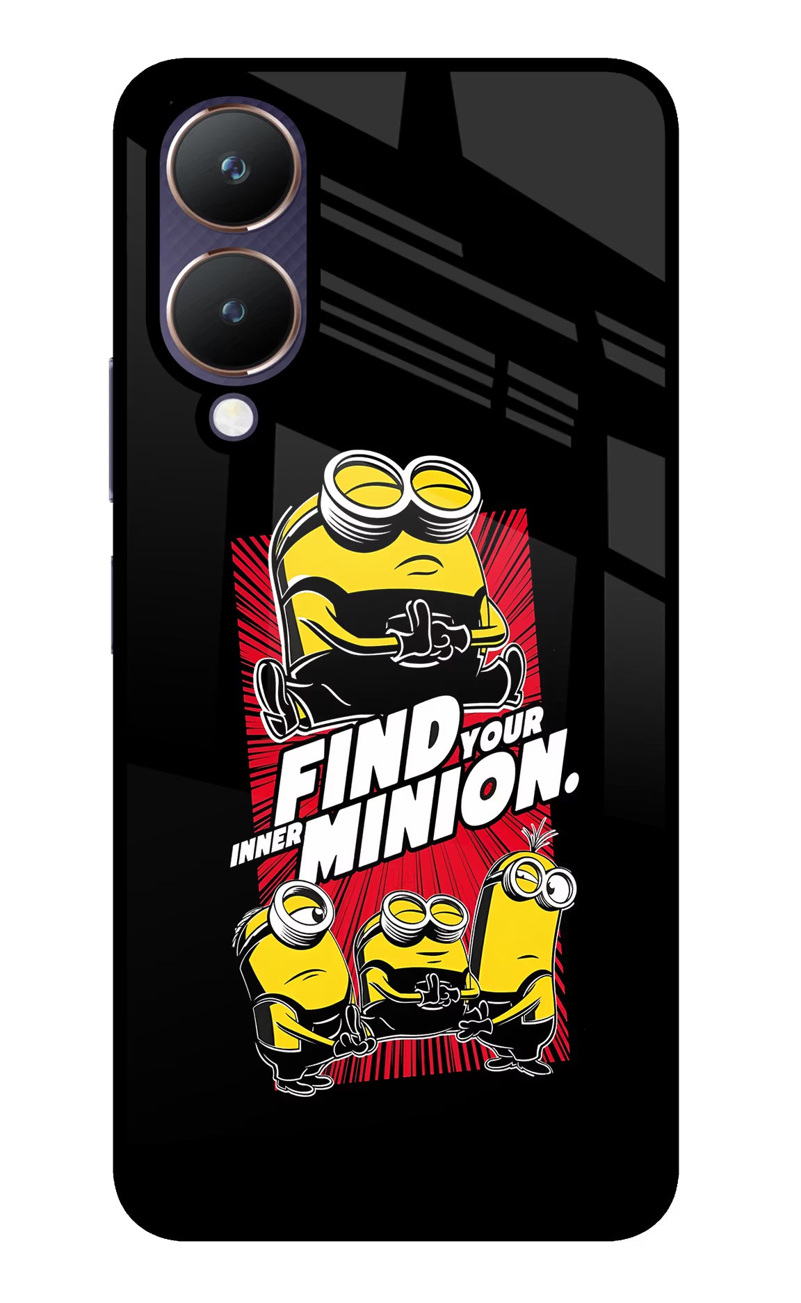 Find your inner Minion Vivo Y28 5G Glass Case Back Cover by Casekaro