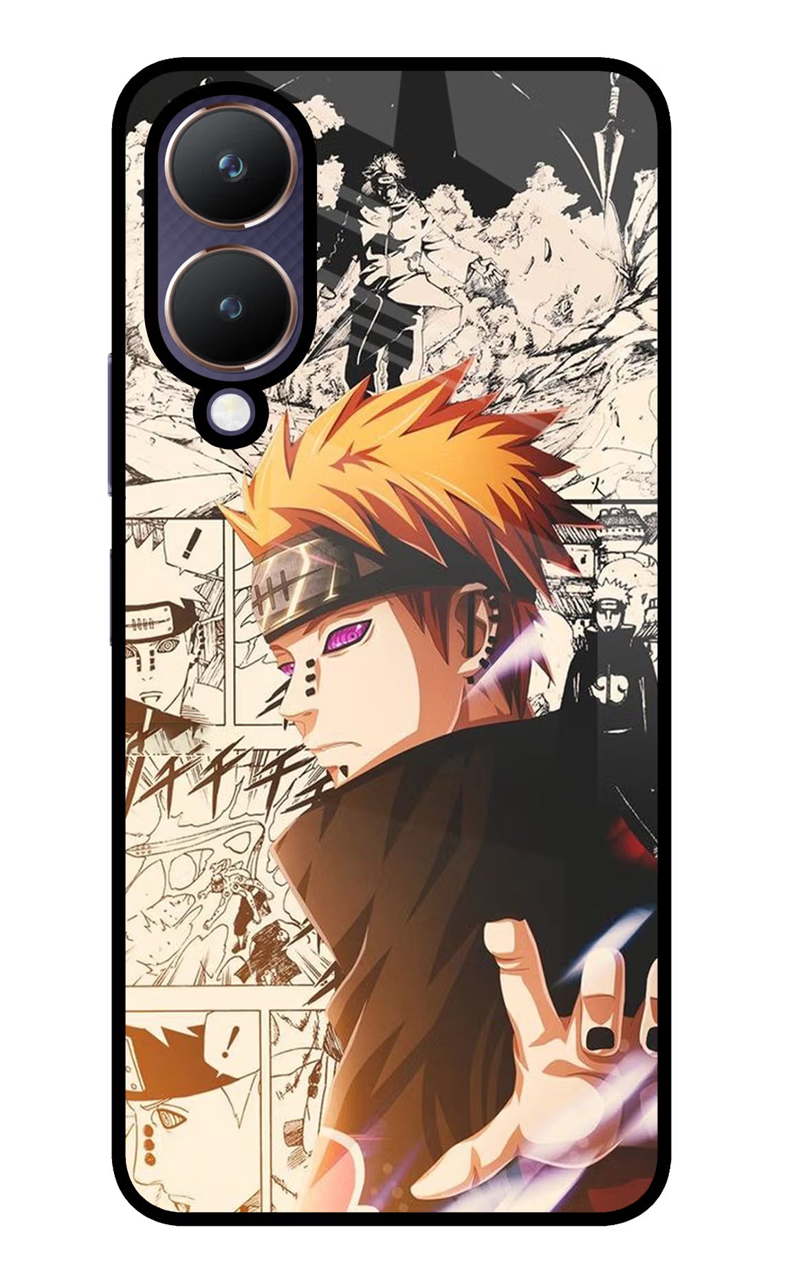 Pain Anime Vivo Y28 5G Glass Case Back Cover by Casekaro