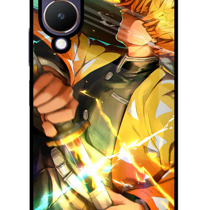 Demon Slayer Vivo Y28 5G Glass Case Back Cover by Casekaro