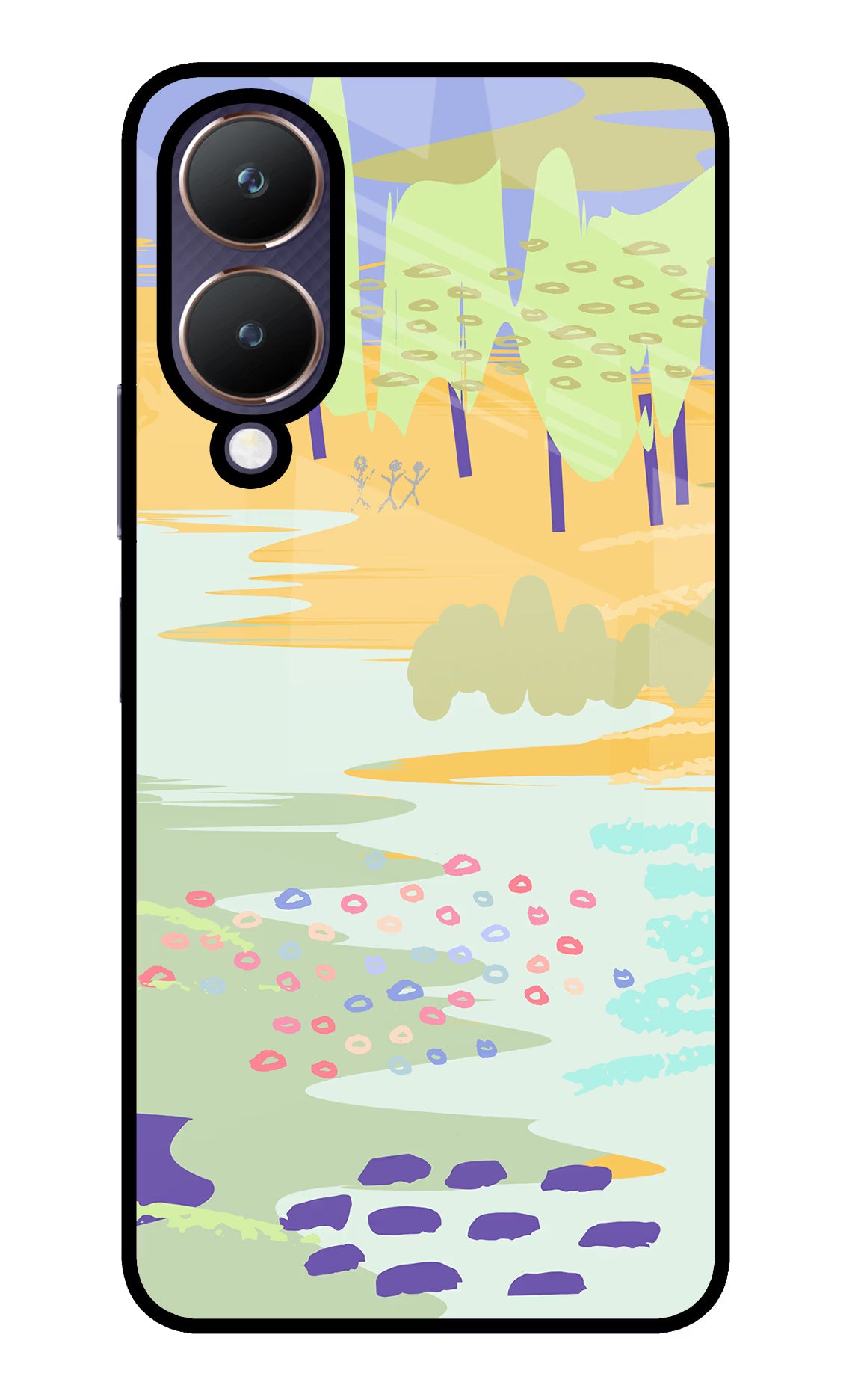 Scenery Vivo Y28 5G Glass Case Back Cover by Casekaro