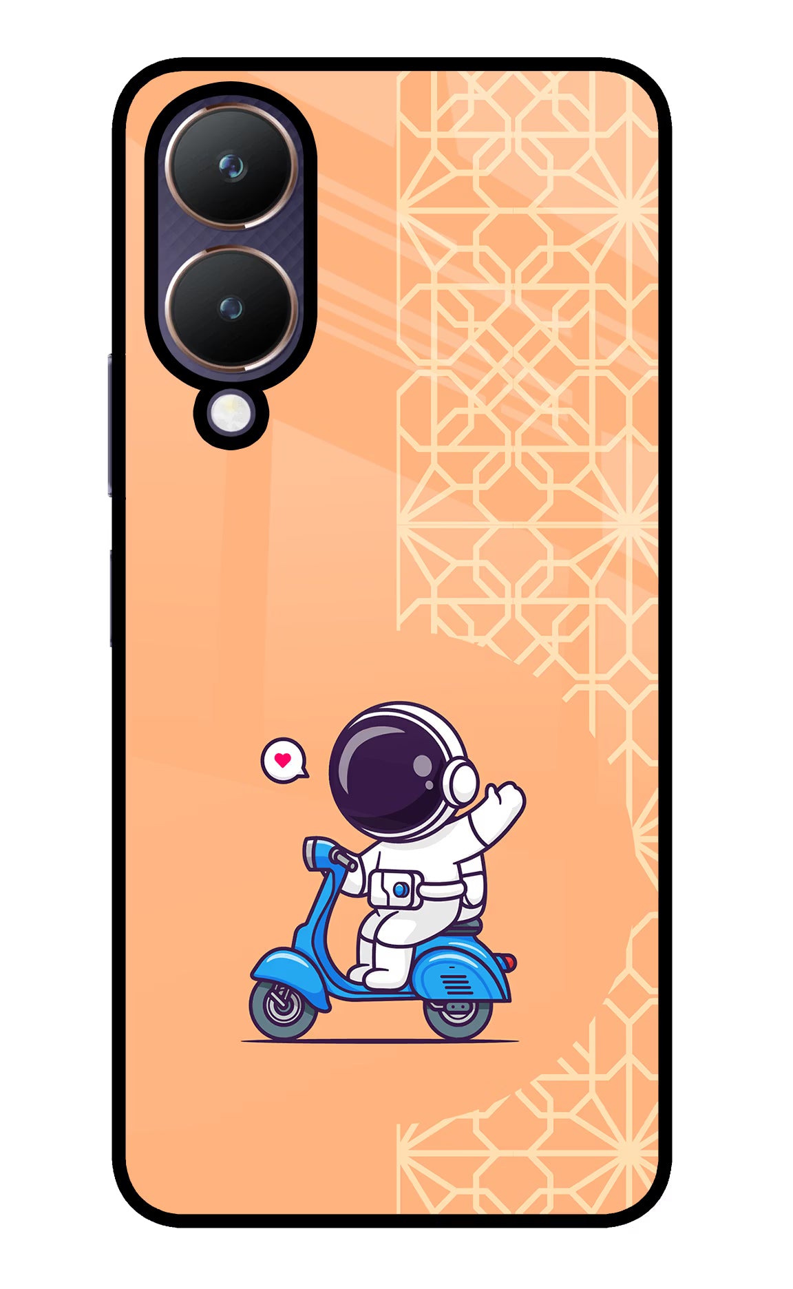 Cute Astronaut Riding Vivo Y28 5G Glass Case