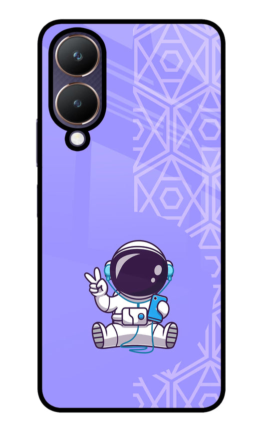 Cute Astronaut Chilling Vivo Y28 5G Glass Case