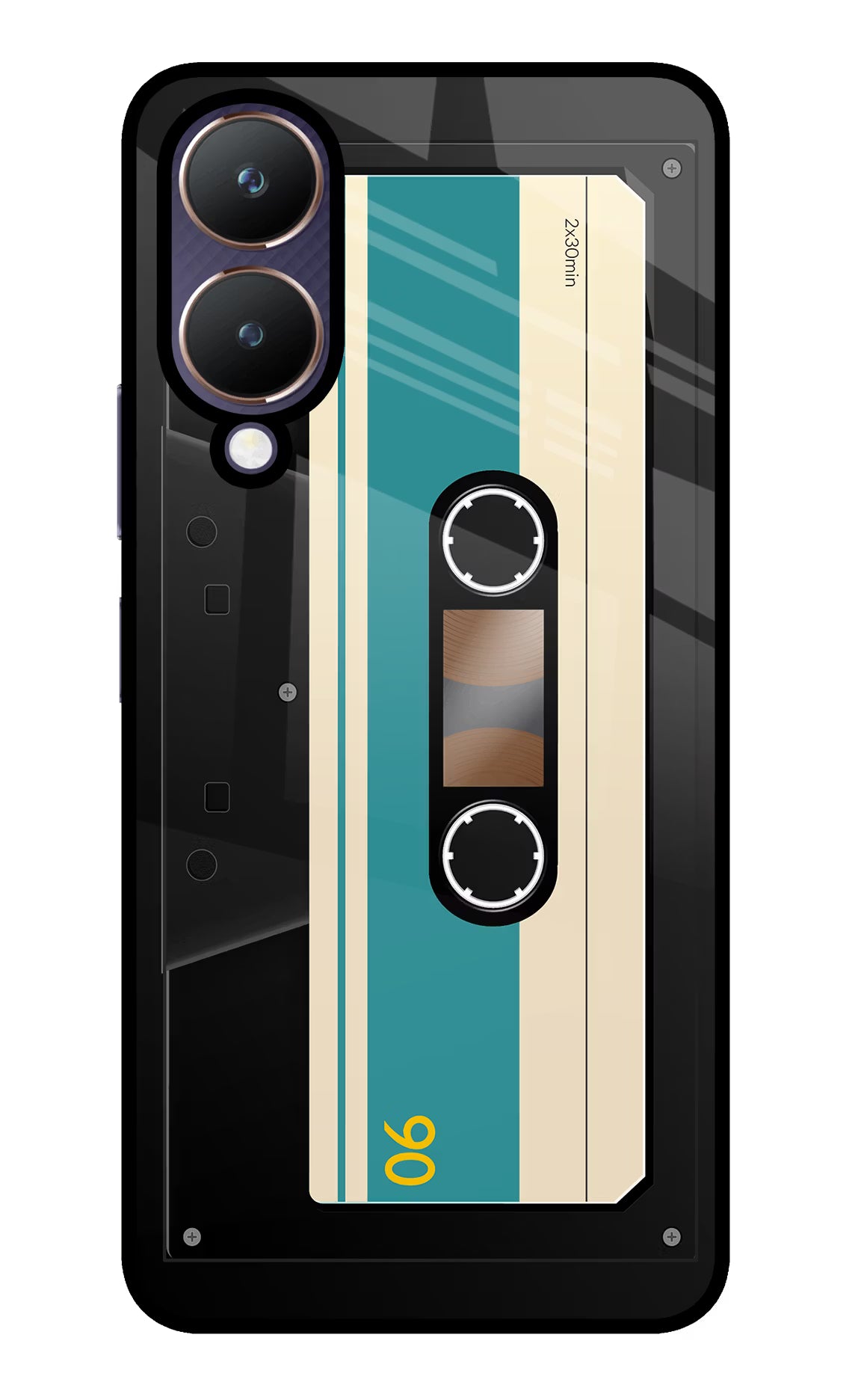 Cassette Vivo Y28 5G Glass Case Back Cover by Casekaro