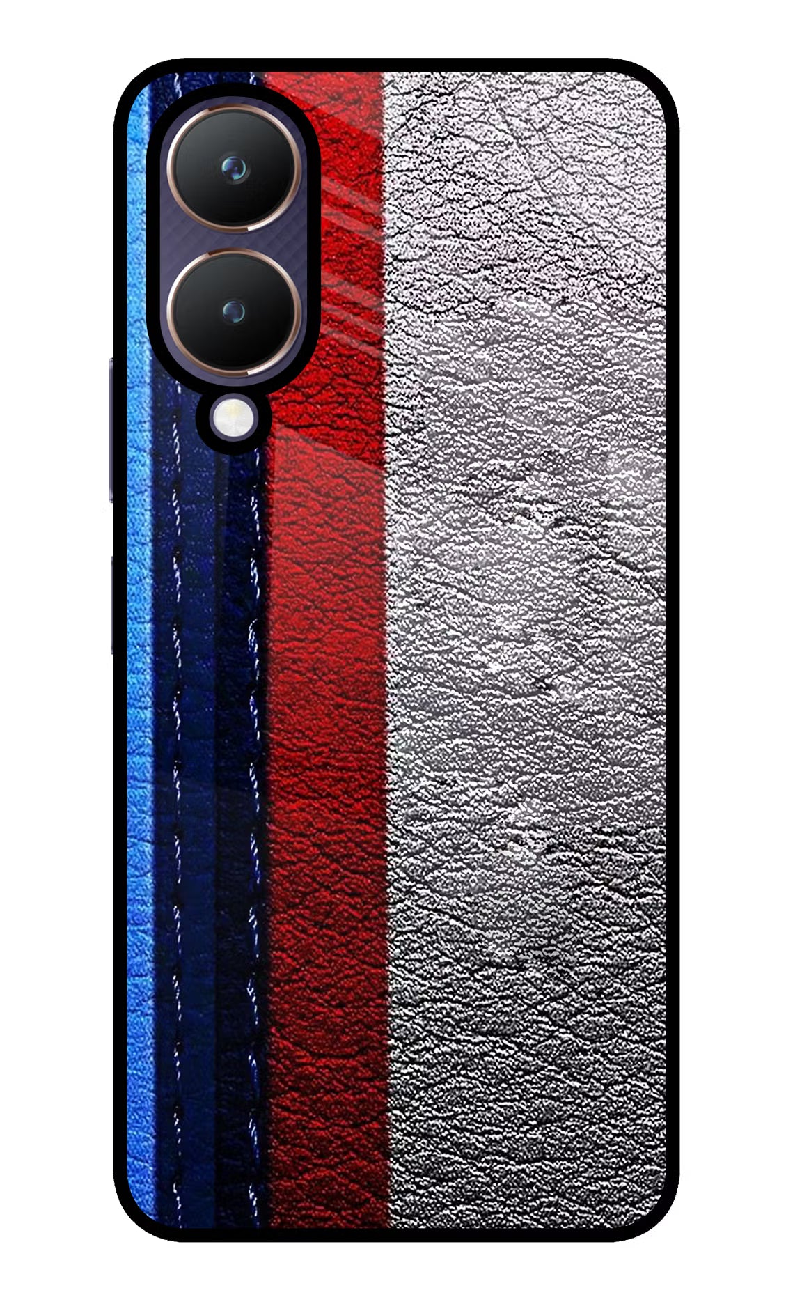 BMW Stripes Vivo Y28 5G Glass Case Back Cover by Casekaro
