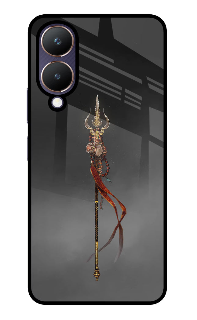 Shiv Trishul Vivo Y28 5G Glass Case Back Cover by Casekaro
