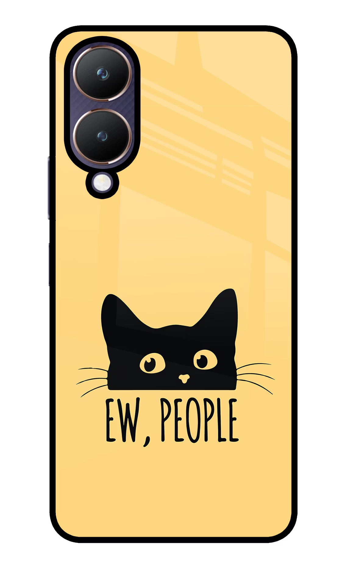 Ew People Catitude Vivo Y28 5G Glass Case Back Cover by Casekaro