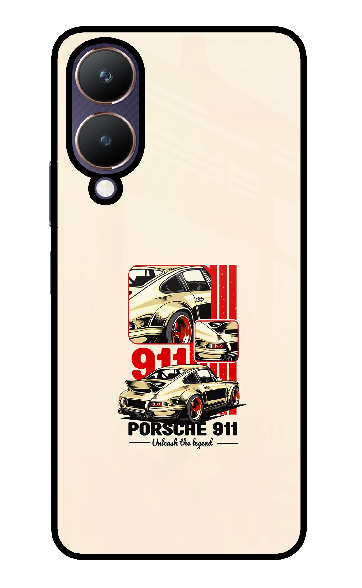Classic Porsche 911 Vivo Y28 5G Glass Case Back Cover by Casekaro