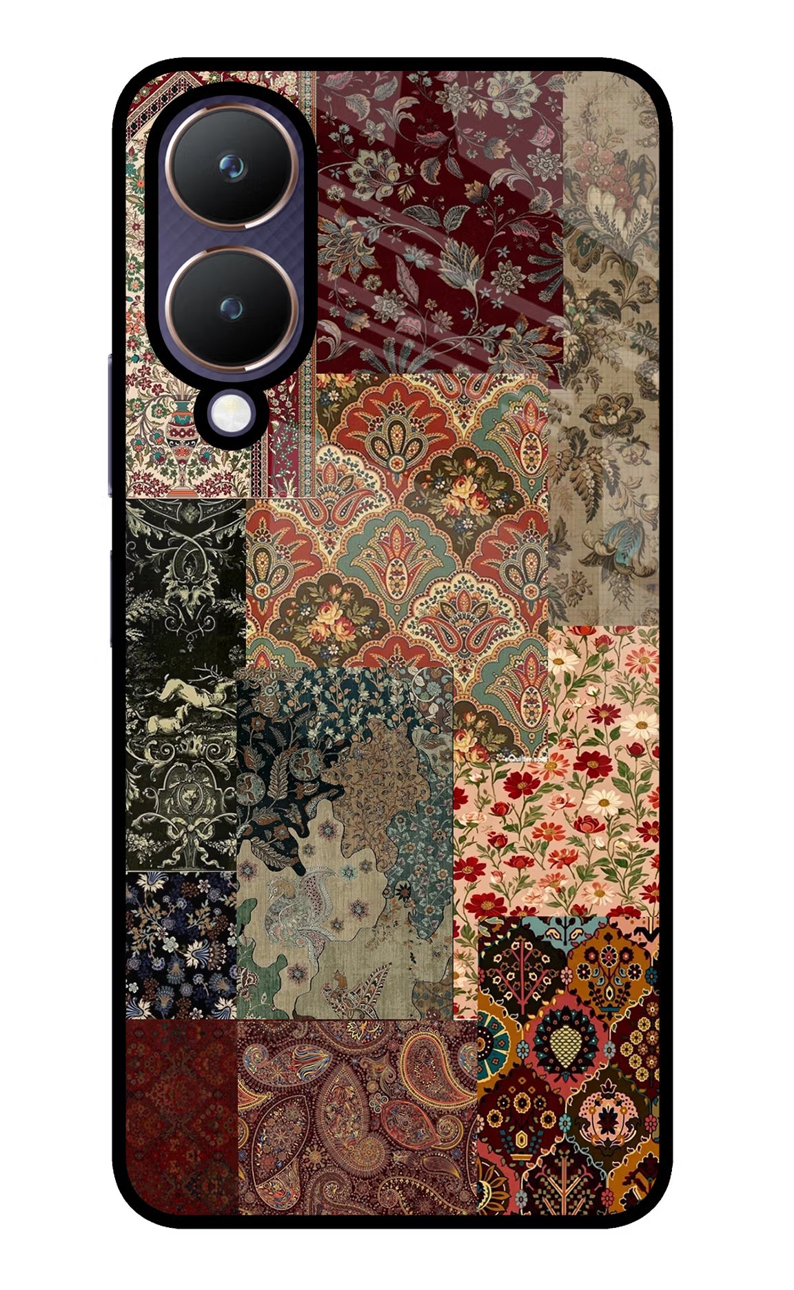 Desi Print Vivo Y28 5G Glass Case Back Cover by Casekaro