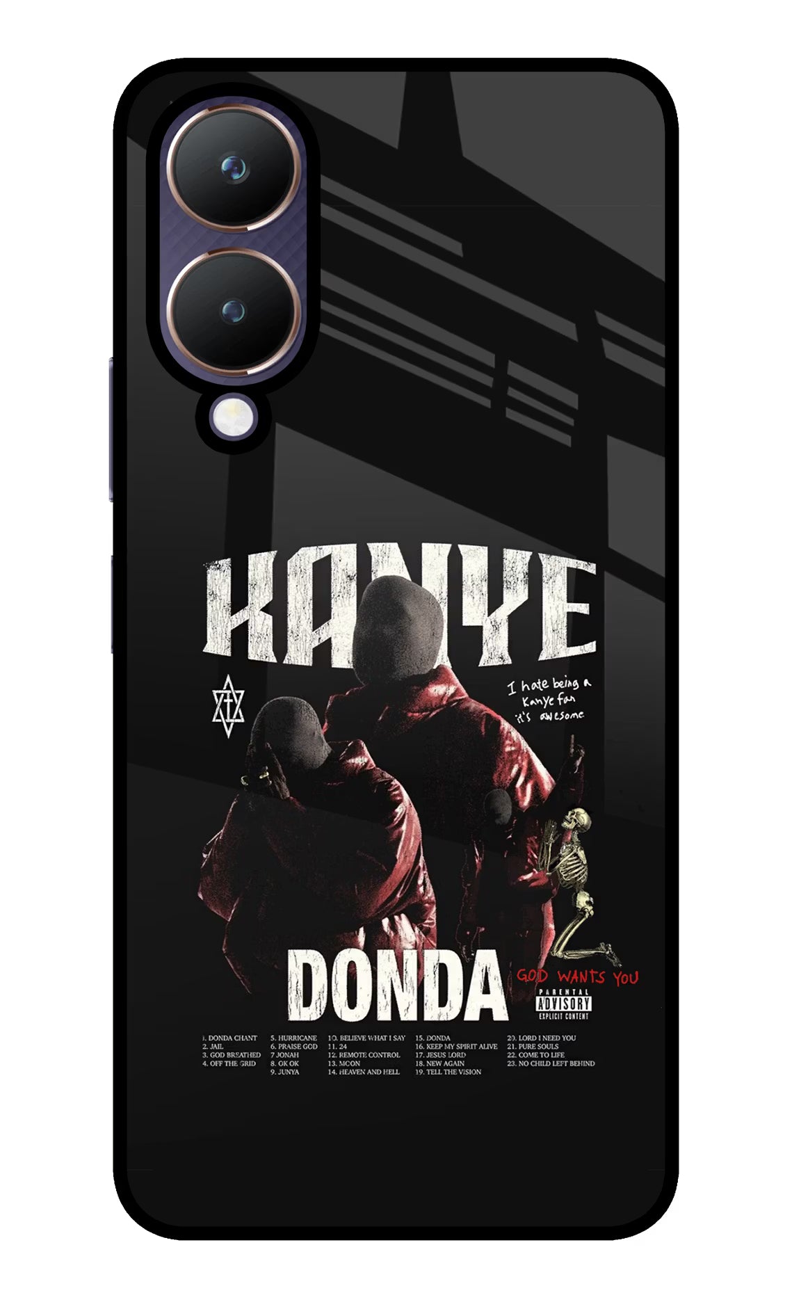 Donda Kanye West Vivo Y28 5G Glass Case Back Cover by Casekaro