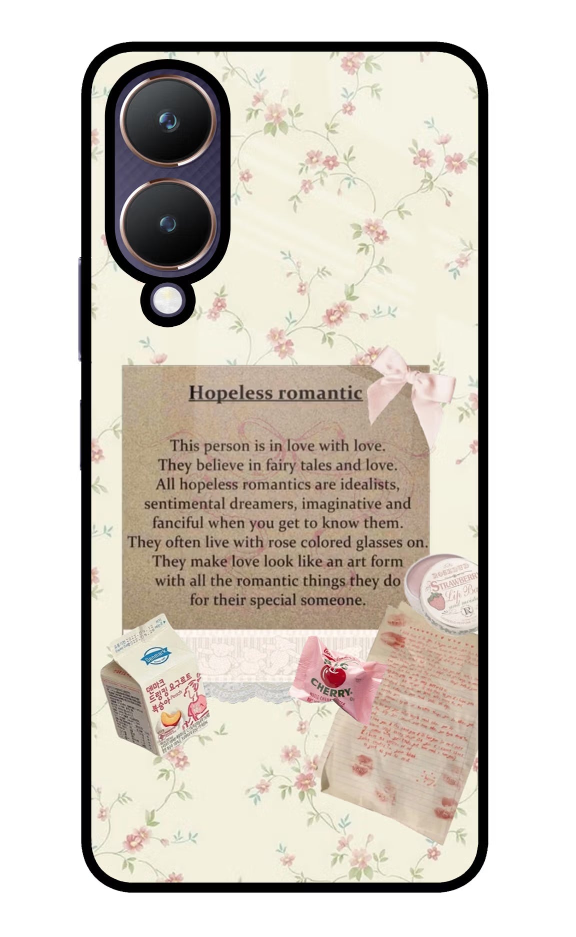 Hopeless Romantic Vivo Y28 5G Glass Case Back Cover by Casekaro