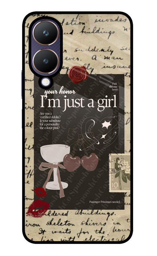 I am just a girl Vivo Y28 5G Glass Case